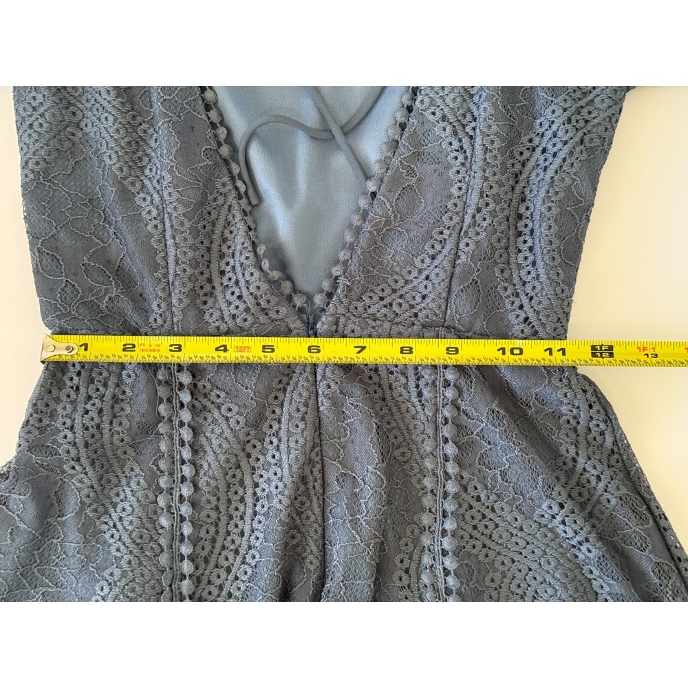 Angel Biba Blue Lace Long Sleeve Fit & Flare Mini Dress AU 8 US S Elegant Party. - Picture 11 of 16
